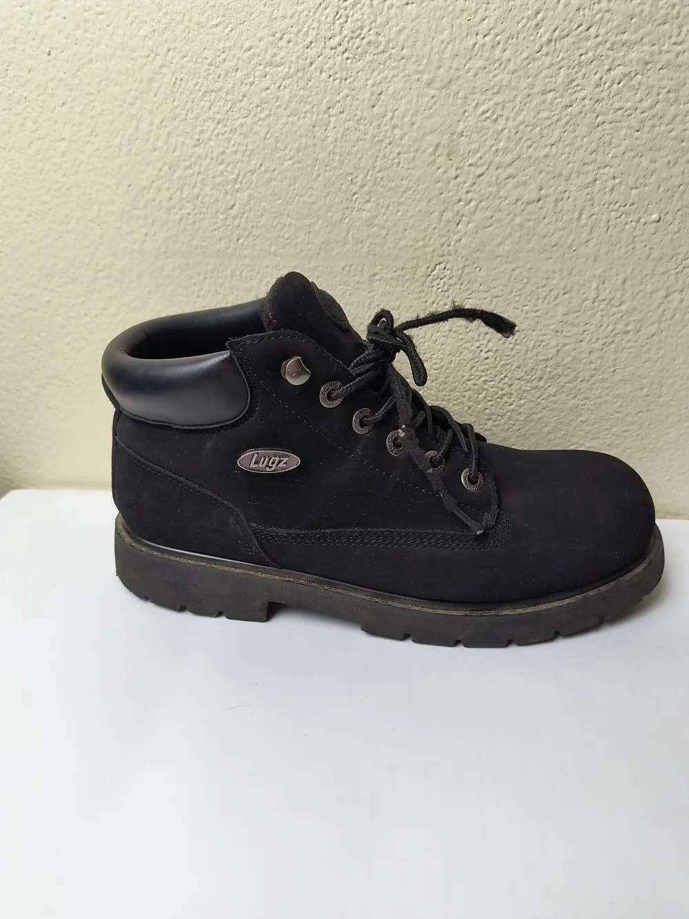 Lugz Black Men's Work Boots - Lace-Up